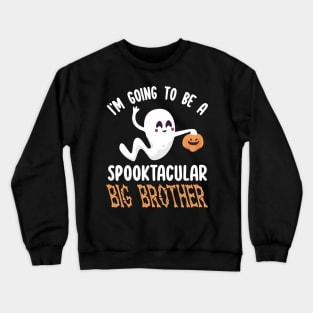 Ghost Fly Pumpkin I'm Going To Be A Spooktacular Big Brother Crewneck Sweatshirt